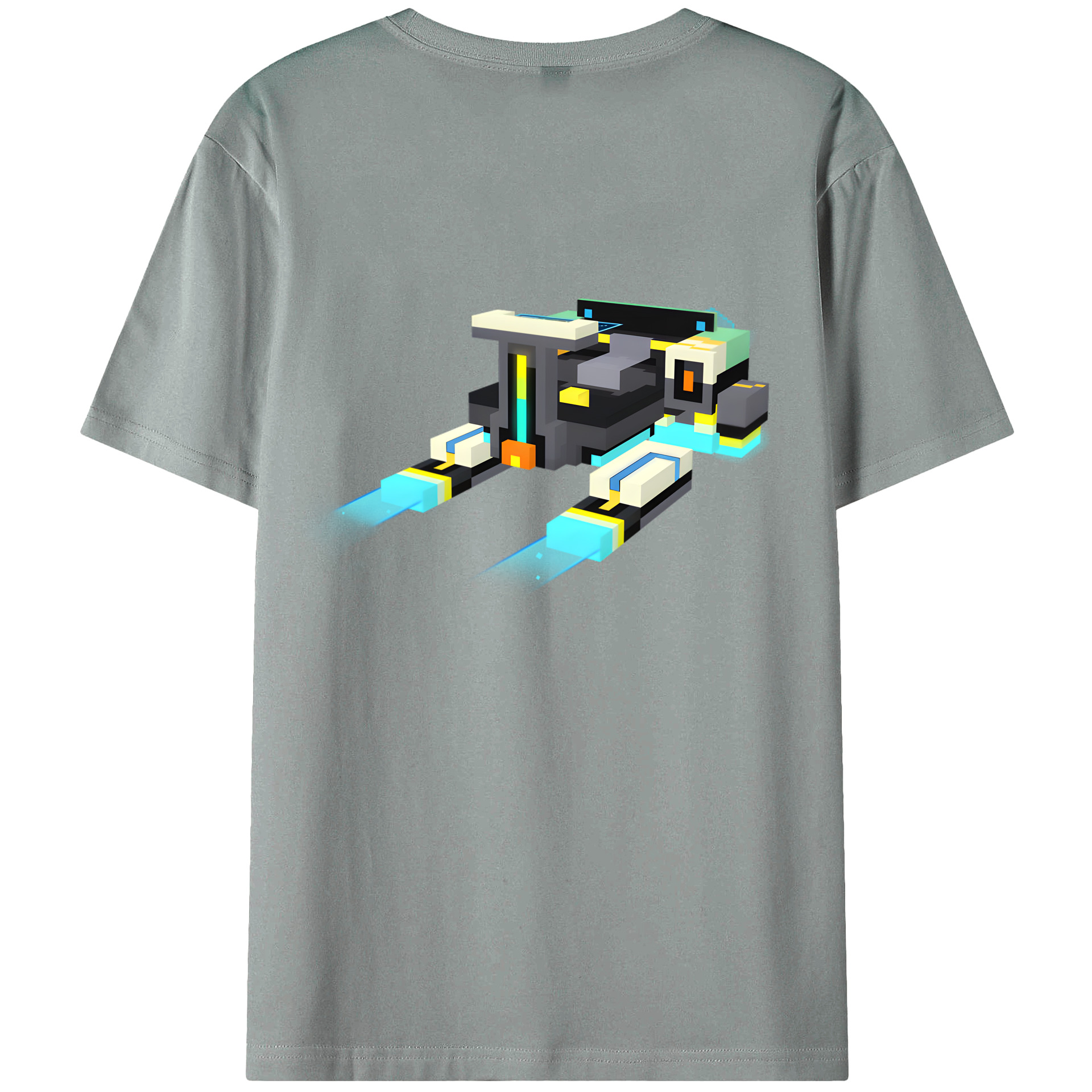 （画像用） マインクラフト ブロックの世界 Minecraft MC Block world 綿100％ メンズ半袖Tシャツ（バックプリント） 通気性